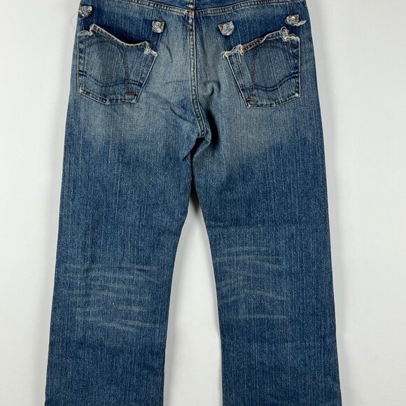 Guess Jeans Size 31 Inseam 30 Rise 10 Blue Bootcut 5 Pocket Design Cotton - Picture 6 of 9